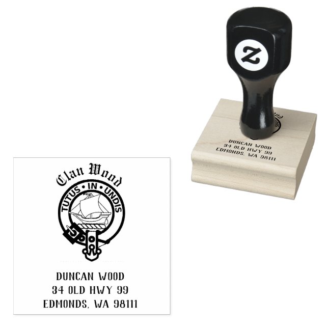 Clan Wood Wappen Abzeichen Anpassbare Gummi Briefm Gummistempel (Stempel)