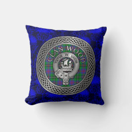 Clan Wood Wappen & Tartan Knot Kissen