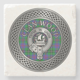 Clan Wood Wappen & Tartan Knot Steinuntersetzer