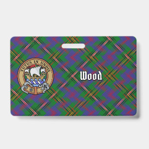 Clan Wood Wappen über Tartan Ausweis