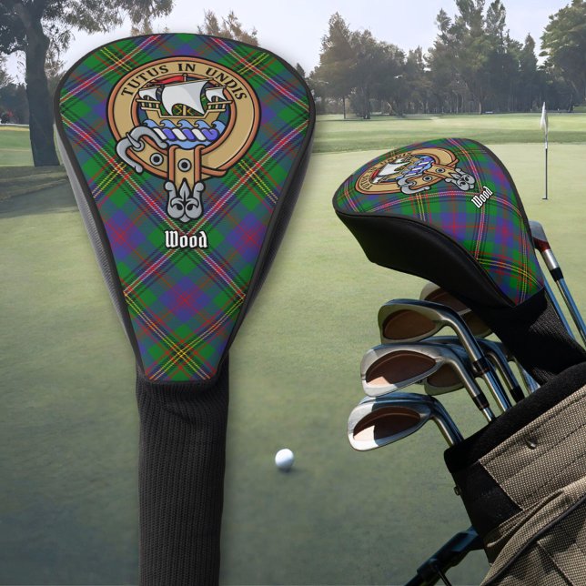 Clan Wood Wappen über Tartan Golf Headcover (Von Creator hochgeladen)