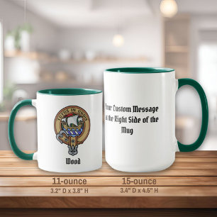 Clan Wood Wappen über Tartan Tasse
