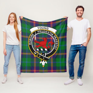 Clan Young Modern Tartan Kariert Fleecedecke