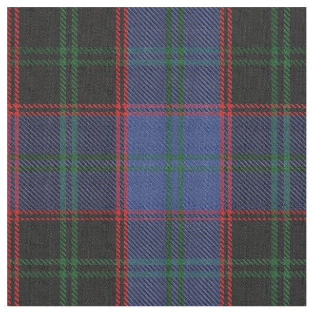 Clan-Zuhause-blaues Schwarzesroter grüner Stoff (Nahaufnahme)