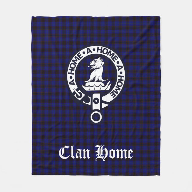 Clan Zuhause Wappen Abzeichen und Tartan Fleecedecke (Vorderseite)