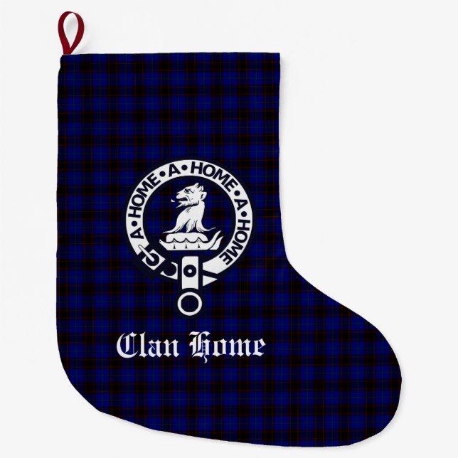 Clan Zuhause Wappen Abzeichen und Tartan Großer Weihnachtsstrumpf (Vorderseite)
