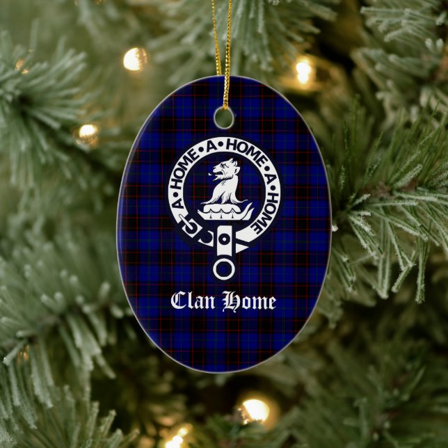 Clan Zuhause Wappen Abzeichen und Tartan Keramik Ornament (Baum)