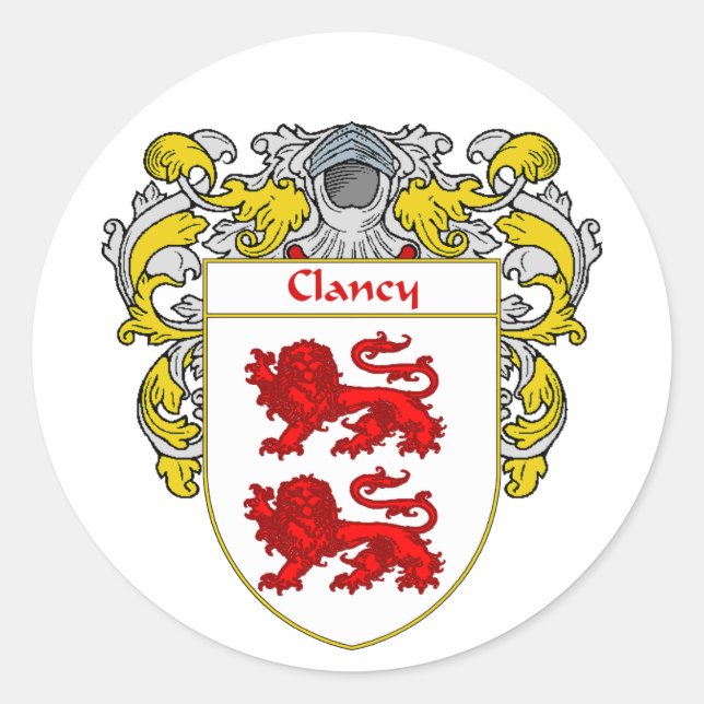 Clancy Coat of Arms (Mantled) Runder Aufkleber (Vorderseite)