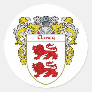 Clancy Wappen (überzogen) Runder Aufkleber