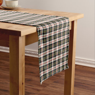 ClanMacPherson schottischer Schwarzweiss-tartan Kurzer Tischläufer