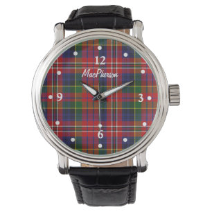 ClanMacPhersontartan-karierte gegenübergestellte Armbanduhr