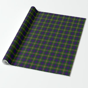Clanranald tartan blau grün kariert geschenkpapier