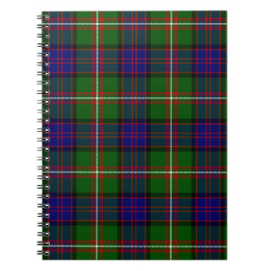 Clanranald tartan blau grün kariert notizblock