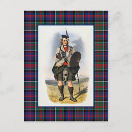 Clanranald Vintag Illustration Tartan Frame Postkarte
