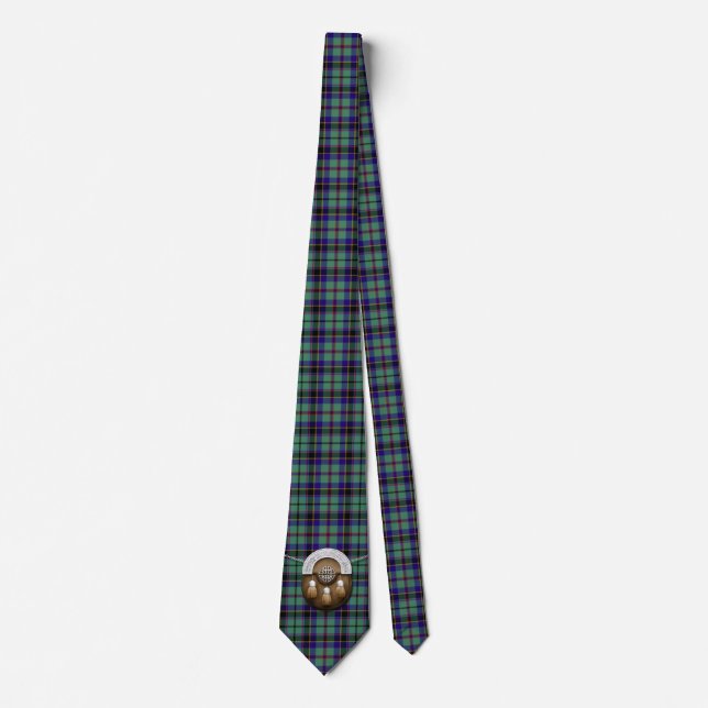 ClanStevenson Tartan und Sporran Krawatte (Vorderseite)