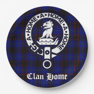 Clanwappen-Abzeichen und Tartan Pappteller
