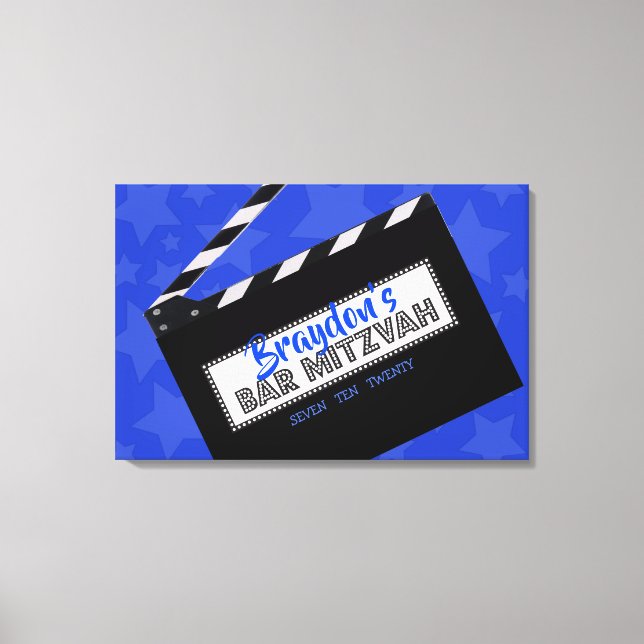 CLAPBOARD Bar Mitzvah Sign in Memory Board Leinwanddruck (Vorderseite)