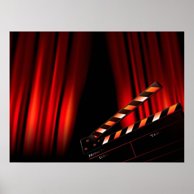 Clapboard Director Red Movie Vorhang Poster (Vorne)