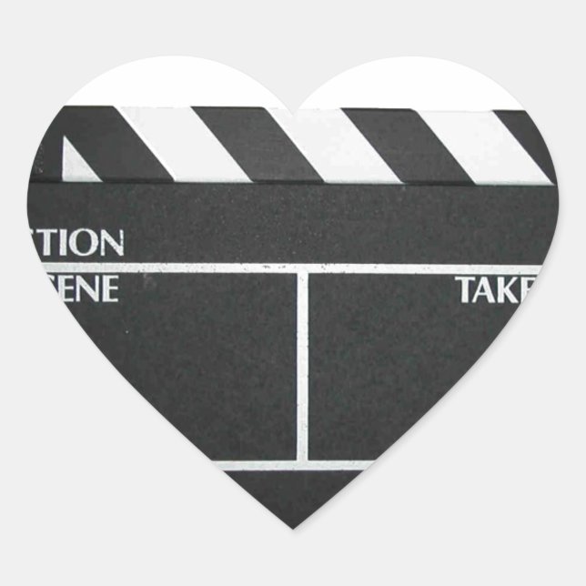 Clapboard Film Tonschiefer Klappfilm Herz-Aufkleber (Vorderseite)
