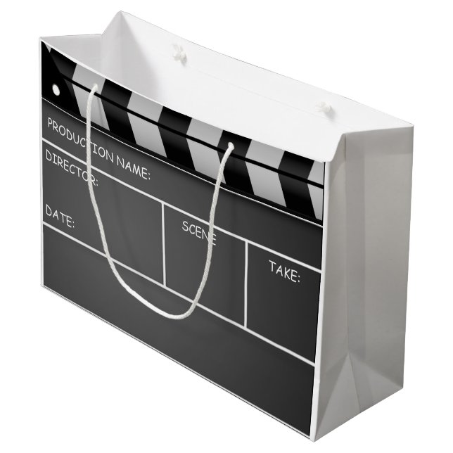 Clapperboard große Geschenk-Tasche Große Geschenktüte (Vorderseite Schrägansicht)
