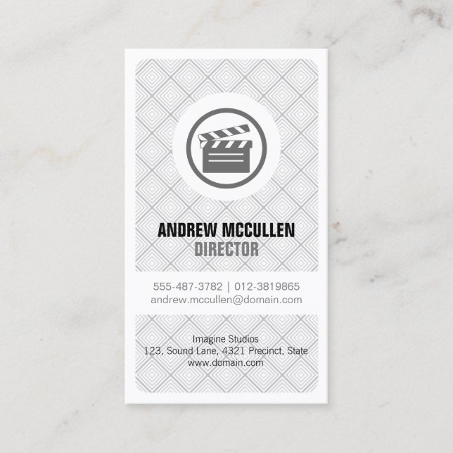 Clapperboard Icon Film Director Visuell Arts Visitenkarte (Vorderseite)