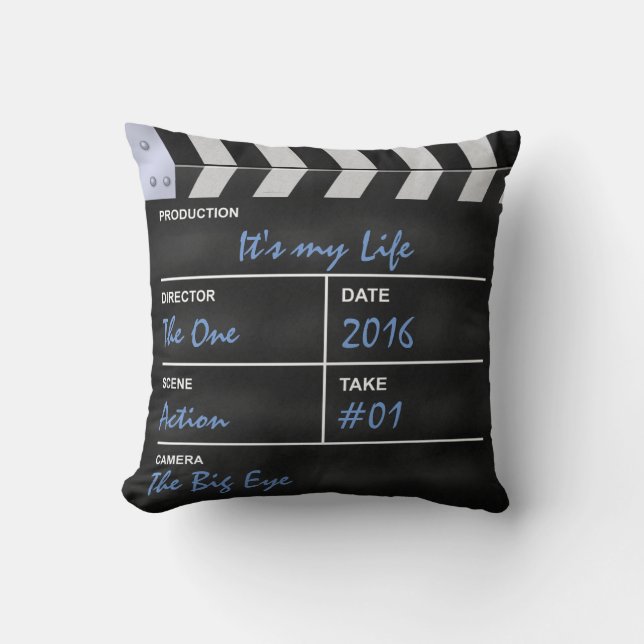 Clapperboard Kino "es ist mein Leben " Kissen (Vorderseite)