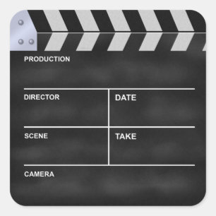 Clapperboard Kino "es ist mein Leben " Quadratischer Aufkleber