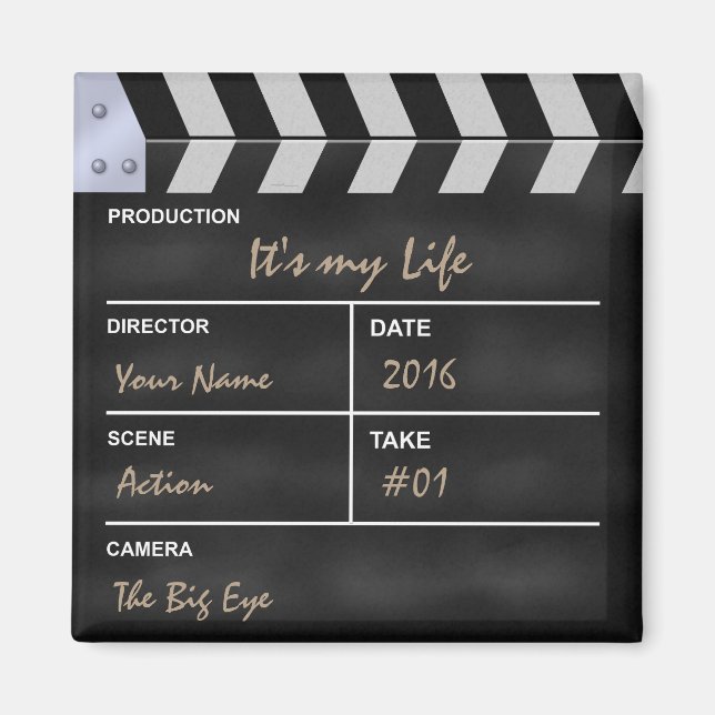Clapperboard Kino "It's my Life" Magnet (Vorne)