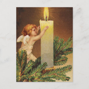 Clapsaddle: Engel auf Tannenzweig Postkarte