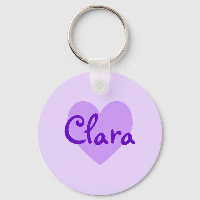 Clara in Lila Schlüsselanhänger (Vorderseite)