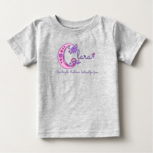 Clara Mädchen C Namensbedeutung Monogramm-Shirt Baby T-shirt