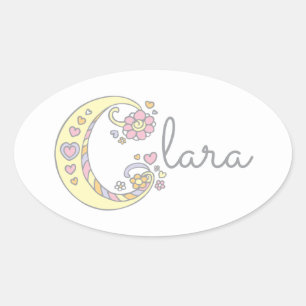 Clara oder Ihr Name, beginnend mit dem C-Label Ovaler Aufkleber