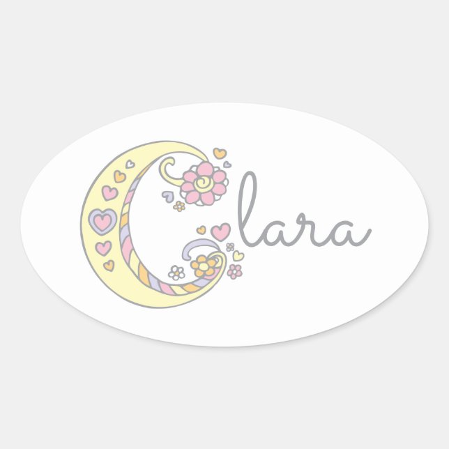 Clara ou votre nom commençant par C étiquette (Devant)