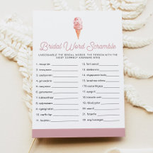 CLARA Retro Ice Cream Brautparty Word Scramble