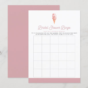 CLARA Retro Ice Creme Brautparty Bingo Game Inv Einladung