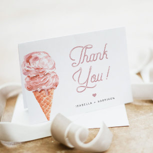 CLARA Retro Rosa Eiscreme Danke Karte