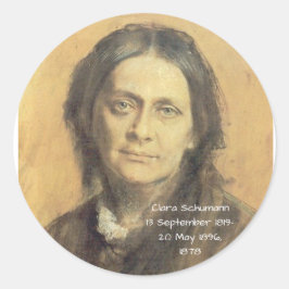 Clara Schumann, 1878 Runder Aufkleber