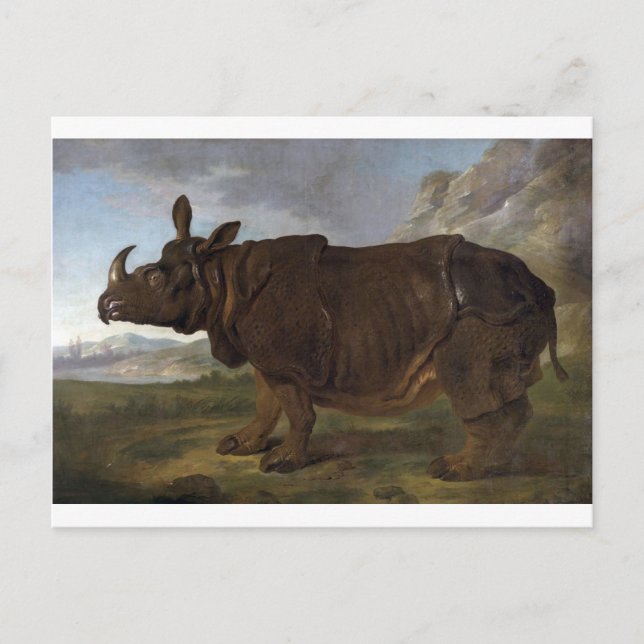 Clara the Rhinoceros von Jean-Baptiste Oudry Postkarte (Vorderseite)