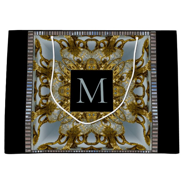 Claramounters Elegant Monogram Large Gift Bag Große Geschenktüte (Vorderseite)