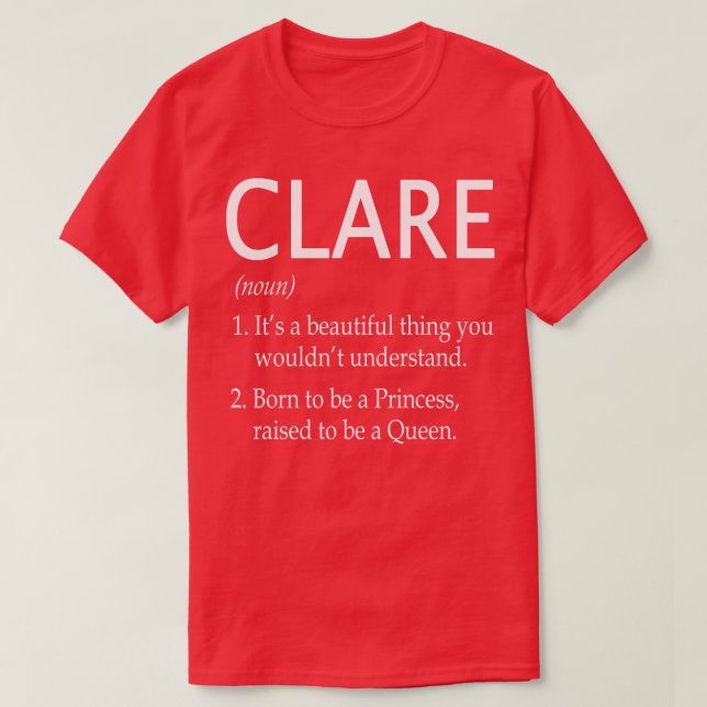 Clare Name Gift 105 T-Shirt (Design vorne)