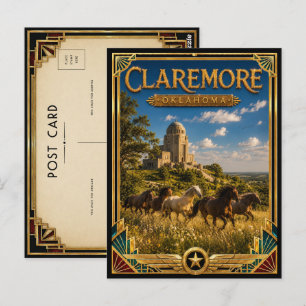 Claremore Oklahoma Vintage Art Deco Golden Age Postkarte