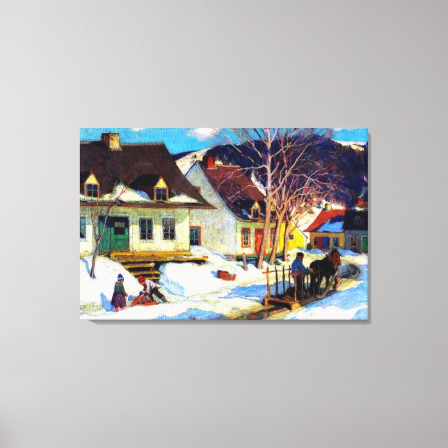 Clarence Gagnon - A Quebec Village Leinwanddruck (Vorderseite)