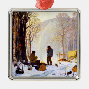 Clarence Gagnon - Lonely Village Ornament Aus Metall