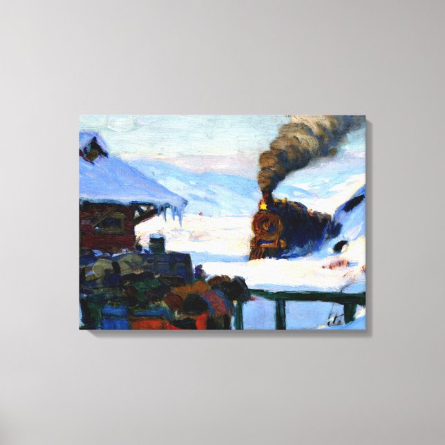 Clarence Gagnon - The Train Baie-Saint Paul Leinwanddruck (Vorderseite)