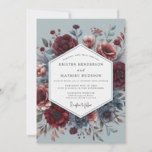 Claret Dutch Master Flora Hochzeit Einladung