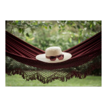 Claret Hammock Sun Hat Sonnenbrillen Poster