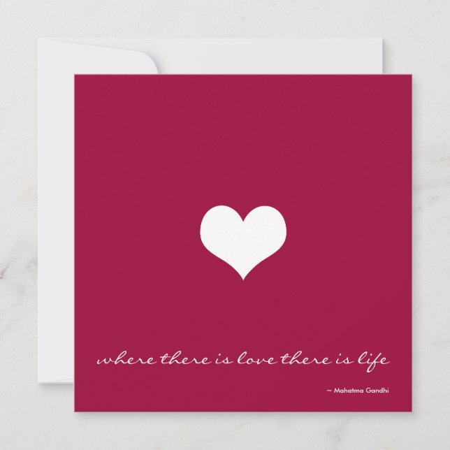 Claret rouge & blanc minimaliste Faire-part de mar (Devant)