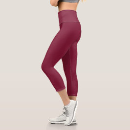Claret Solid Color | Classic | elegant Capri Leggings
