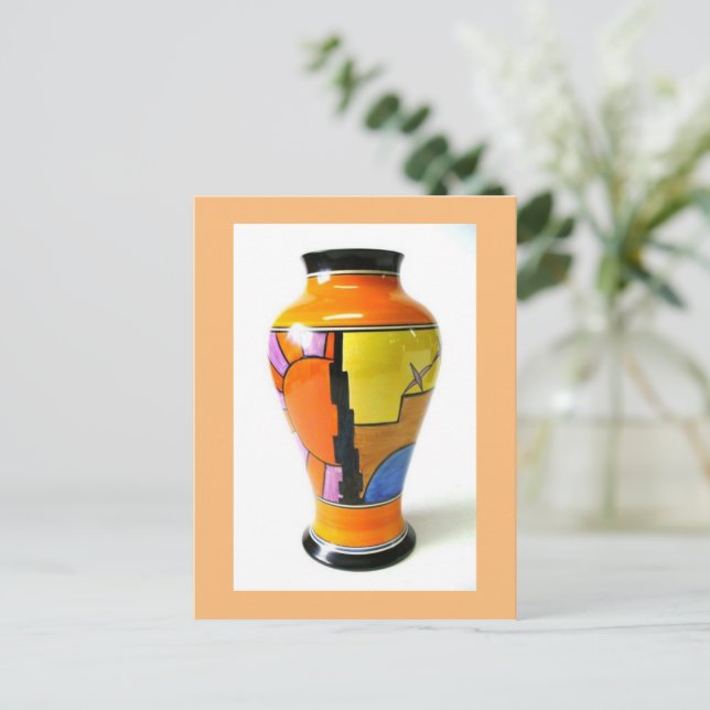 Clarice Cliff Pottery - Sunray Vase Feiertagspostkarte (Stehend Vorderseite)