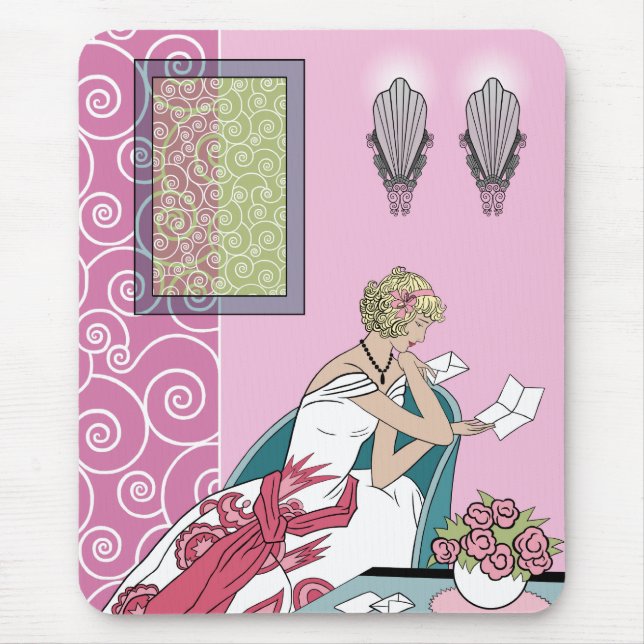 Clarices Buchstabe - Kunst-Deko-Mode-Entwurf Mousepad (Vorne)